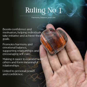 Red Tiger Eye Puff Heart