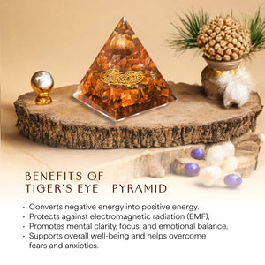 Tiger Eye Orgone Crystal Pyramid