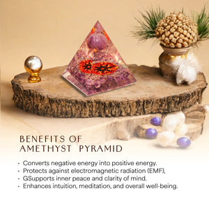 Amethyst Orgone Crystal Stone Pyramid