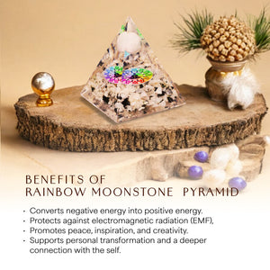 Rainbow Moonstone Orgone Crystal Pyramid