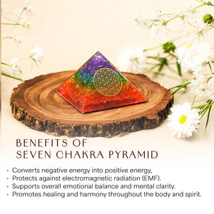 Seven Chakra Orgone Crystal Pyramid For Healing
