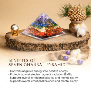 Seven Chakra Orgone Crystal Pyramid for health
