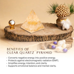 Clear Quartz Orgone Crystal Pyramid For Clarity