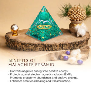 Malachite Orgone Crystal Pyramid