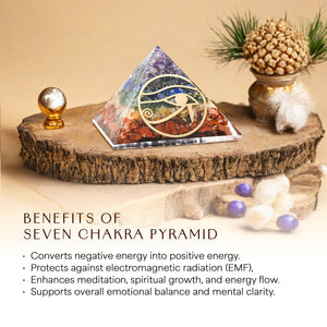 Seven Chakra Eye of Horos Orgone Crystal Pyramid