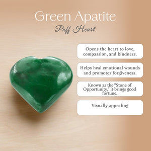 Green Aventurine Puff Heart