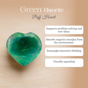 Green Fluorite Puff Heart