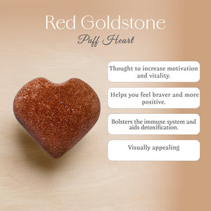 Red Goldstone Puff Heart