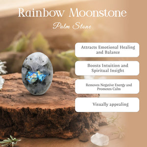 Rainbow Moonstone Palm Stone