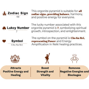 Seven Chakra Cho Ku Rei Orgone Crystal Pyramid