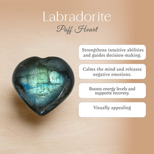 Labradorite Puff Heart