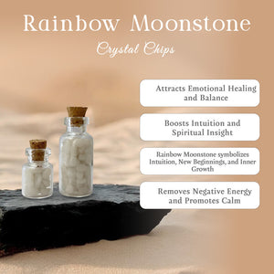 Rainbow Moonstone Crystal Chips