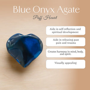 Blue Onyx Agate Puff Heart