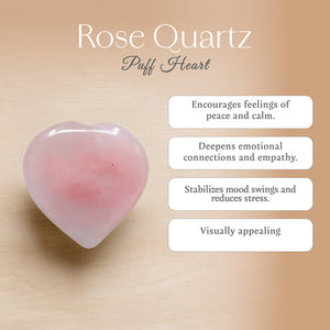 Rose Quartz Puff Heart