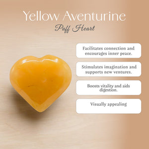 Yellow Aventurine Puff Heart
