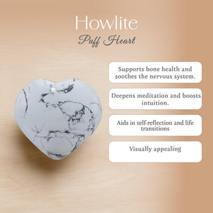 Howlite Puff Heart