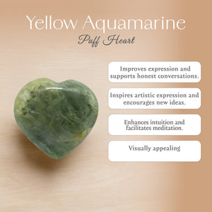 Yellow Aquamarine Puff Heart