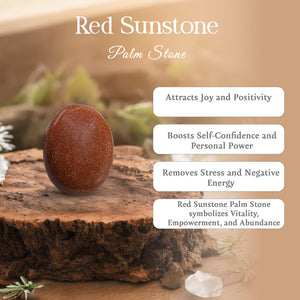 Red Sunstone Palm Stone