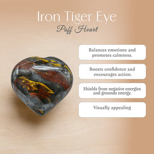 Iron Tiger Eye Puff Heart