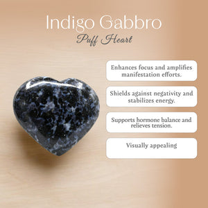 Indigo Gabbro Puff Heart