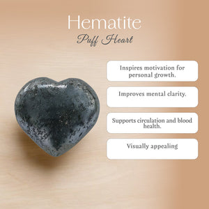 Hematite Puff Heart