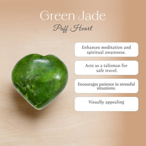 Green Jade Puff Heart