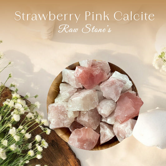Strawberry Pink Calcite Raw Stone