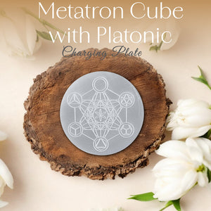 Metraton Cube with Platonic Solid Charging Plate