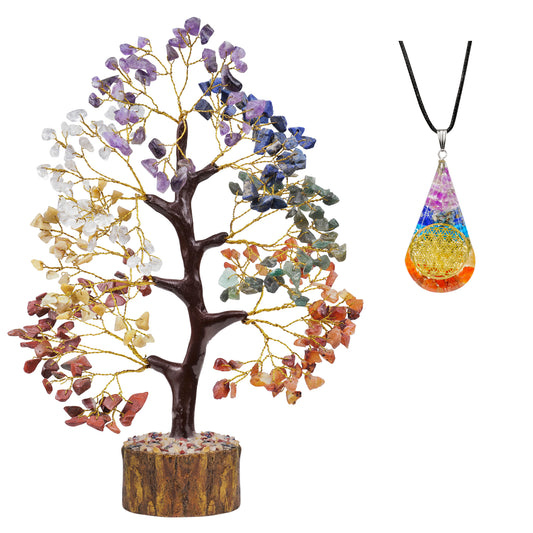 Seven Chakra Tree and Pendant Combo