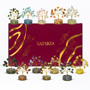 Crystal Tree Gift Set 12 Pcs ( 2-3 Inch ) Tree With Crystals (Orgone Base)