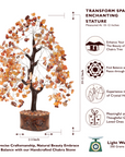 Yatskia Carnelian Sacral Chakra Tree, Attracts Prosperity and Success, 10-12 Inches
