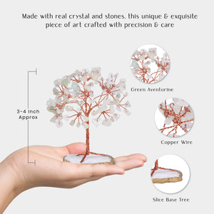 Green Aventurine Slice Base Small Crystal Tree ( 2-3 Inch)