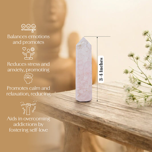 Rose Quartz Orgonite Crystal Wand