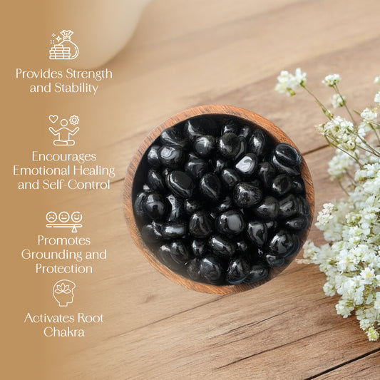 1lb Black Onyx Tumbled Stone