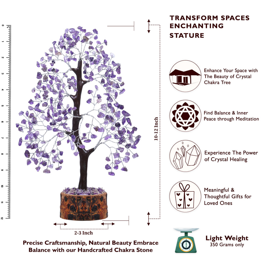 Yatskia Amethyst Crown Chakra Gemstone Tree for Soothing Energies | 10-12 Inches