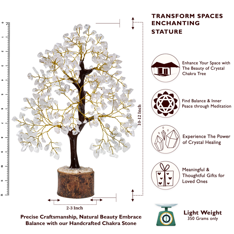 Yatskia Clear Quartz Crown Chakra Crystal Tree for Connection to the Divine | 10-12 Inches