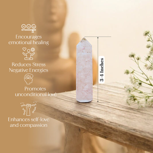 Rose Quartz Crystal Wand