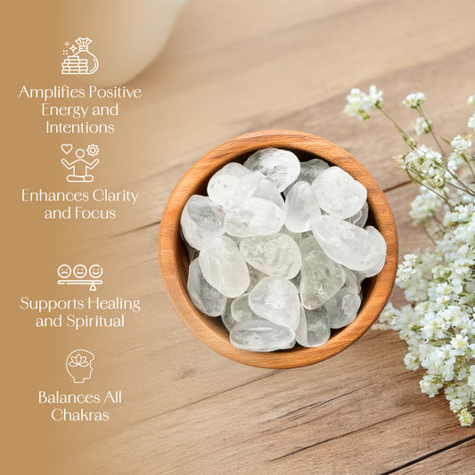 1lb Clear Quartz Tumbled Stone