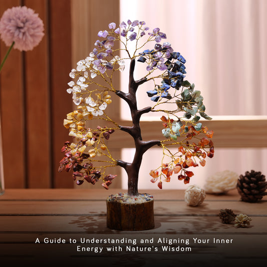 Seven Chakra Crystal Tree And Palm Stone Set