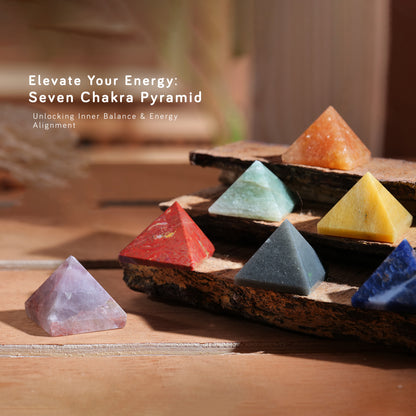 Seven Chakra Crystal Tree and Pyramids Set