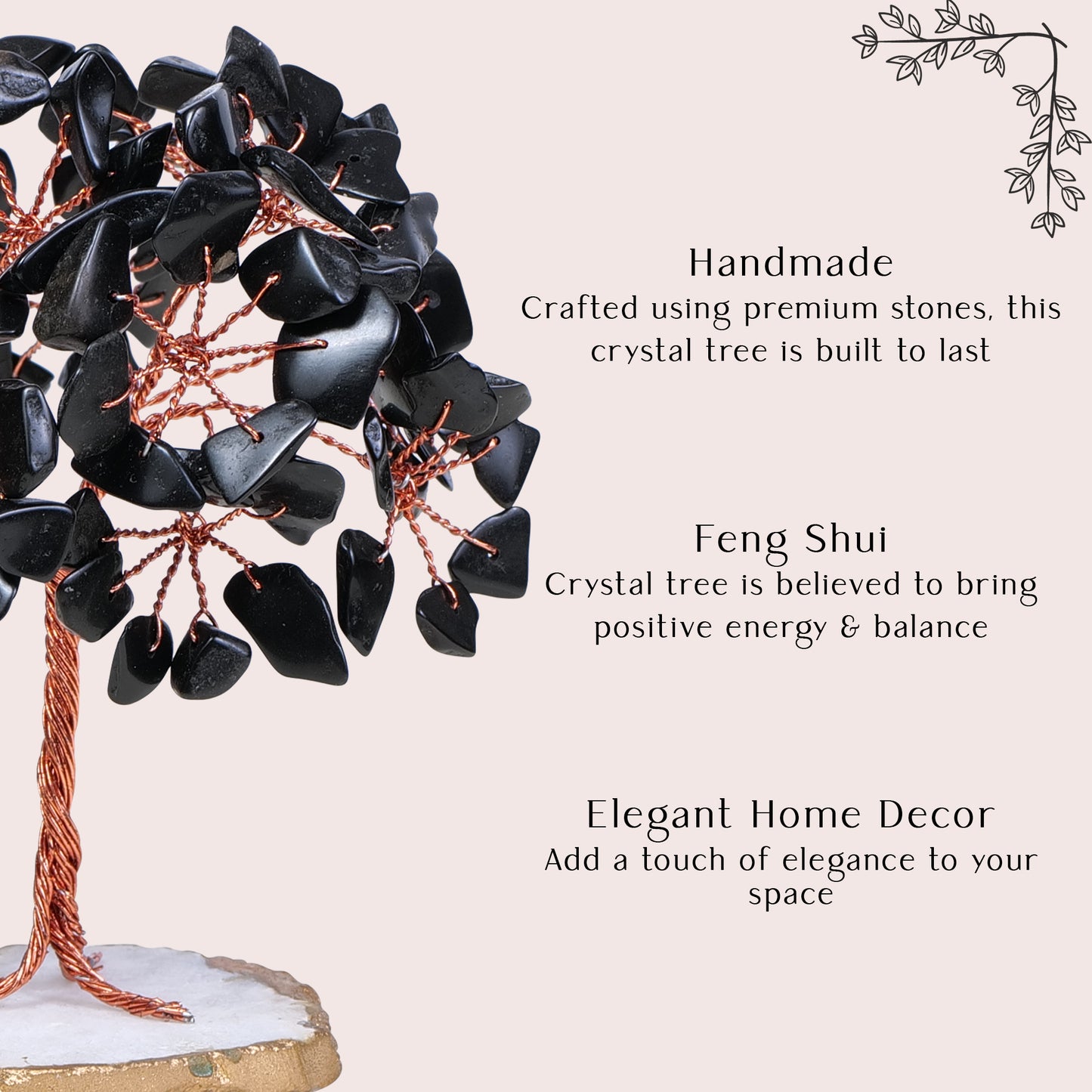 Black Tourmaline Crystal Tree