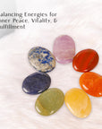 Seven Chakra Crystal Tree Set with Palm Stones for Healing