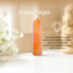 Carnelian Crystal Stone Wand