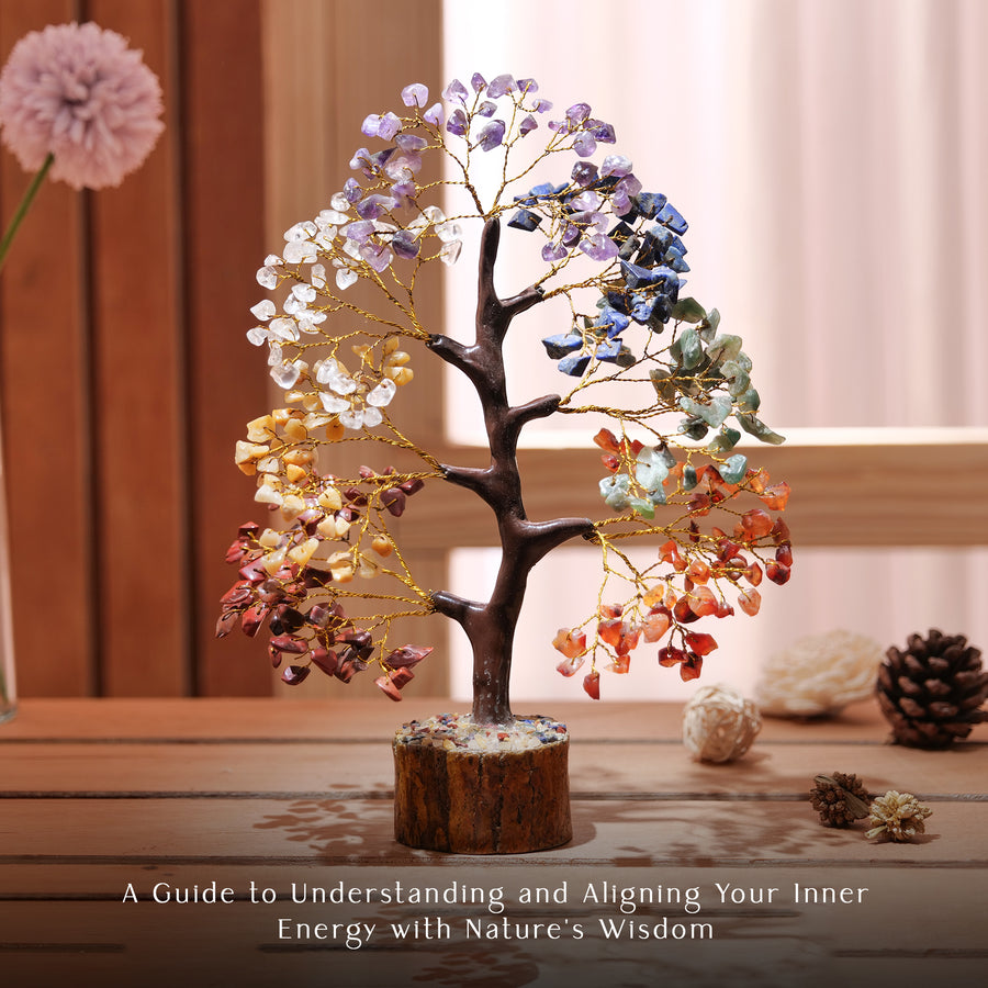 Ultimate Seven Chakra Crystal Tree and Healing Pendant Combo