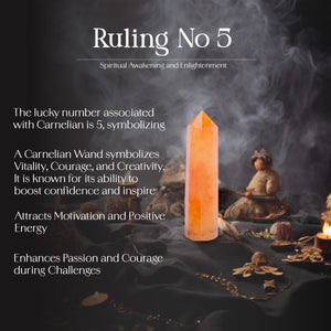 Carnelian Crystal Stone Wand