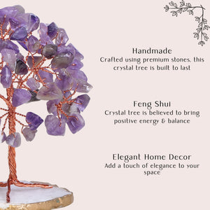 Amethyst Slice Base Crown Chakra Gemstone Tree