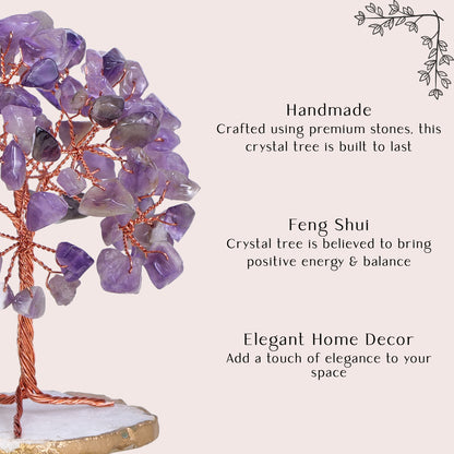 Amethyst Slice Base Crown Chakra Gemstone Tree