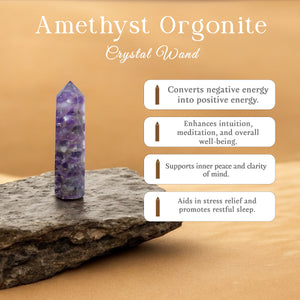 Amethyst Orgonite Crsytal Wand
