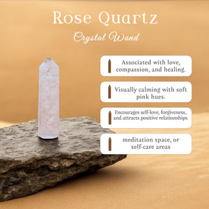 Rose Quartz Crystal Wand