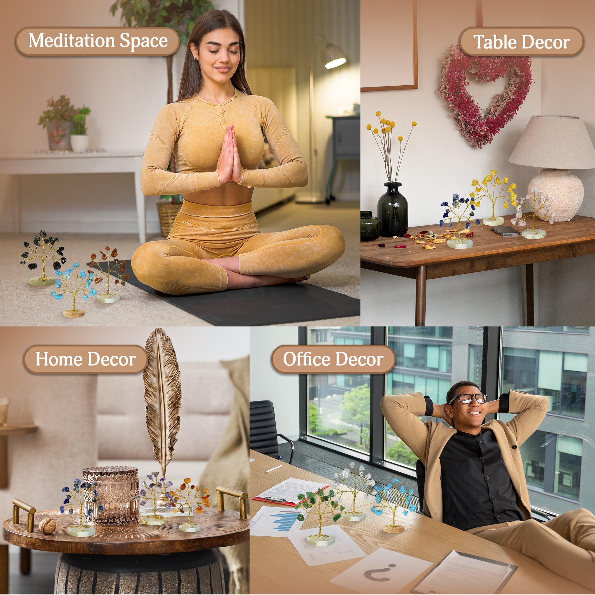 Crystal Tree Gift Box For Christmas | Crystal Tree Gift Set ( Slice Base 3 inch)